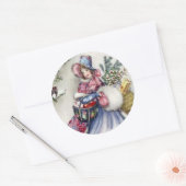 ステッカー – クリスマスショッピングレディヴィンテージロビン (封筒)