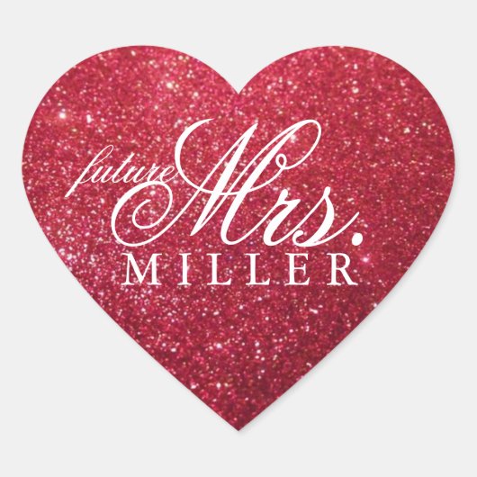 ステッカー – グリッターハートファブ未来ミセス。 (正面)