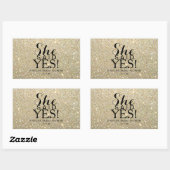 ステッカー |グリッターブライダルシャワー – 彼女はYesと言った! (シート)