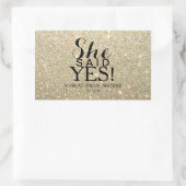 ステッカー |グリッターブライダルシャワー – 彼女はYesと言った! (バッグ)