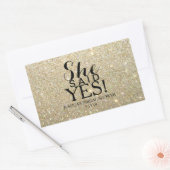 ステッカー |グリッターブライダルシャワー – 彼女はYesと言った! (封筒)