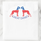 ステッカー・グレート・ダン 楕円形シール (バッグ)