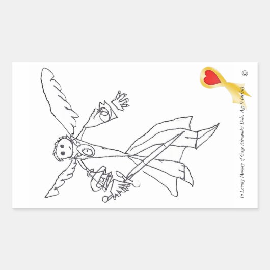 ステッカー、ゲージの天国の心配#1 長方形シール (正面)