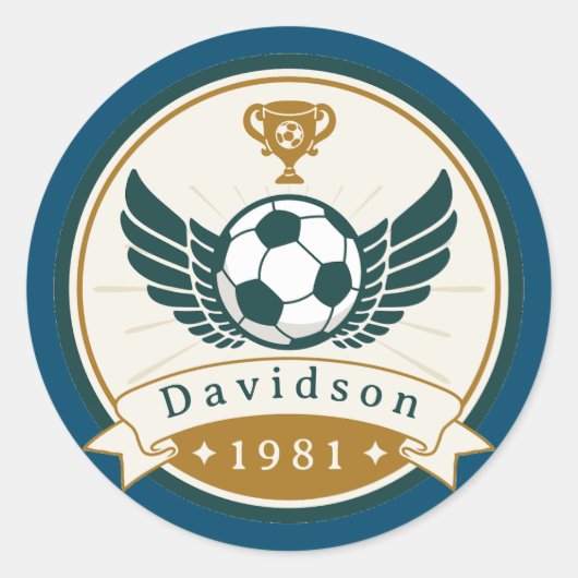 ステッカー – サッカーパーソナライズされた- – 名前の追加 (正面)