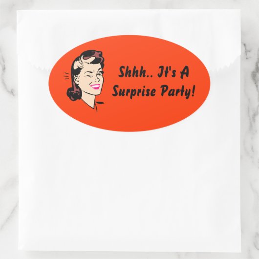 ステッカー…サプライズパーティーだ!ウィンクシール 楕円形シール (バッグ)