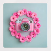 ステッカー、シーガルカメラ、フラミンゴブルーバックのセット ラベル (デザイン2)