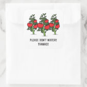 ステッカー-トマト--に水をまかないで下さい スクエアシール (バッグ)