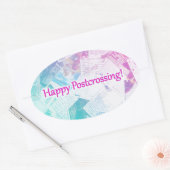 ステッカー「ハッピーポストクロッシング」 楕円形シール (封筒)