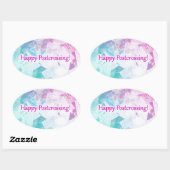 ステッカー「ハッピーポストクロッシング」 楕円形シール (シート)