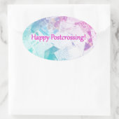 ステッカー「ハッピーポストクロッシング」 楕円形シール (バッグ)