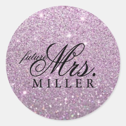 ステッカー - パープルグリッター ファブ 未来のMrs. (正面)