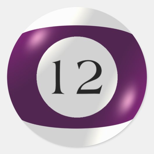 ステッカー – ビリヤード – 12ボール (正面)