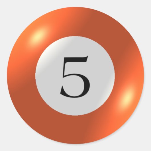 ステッカー – ビリヤード – 5ボール (正面)