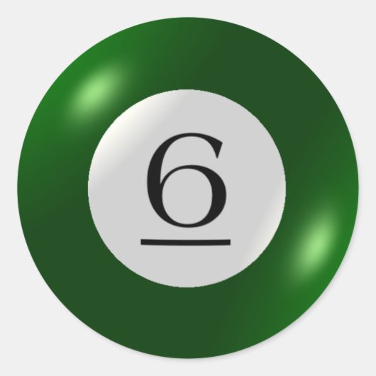 ステッカー – ビリヤード – 6ボール (正面)