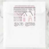 ステッカー – ピンクとグレーの冬のシーン (バッグ)