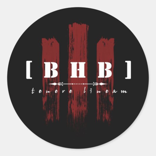 ステッカー：ブラック/カラーストライプ ラウンドシール (正面)