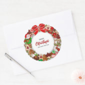 ステッカー&ラベルメリークリスマス ラウンドシール (封筒)