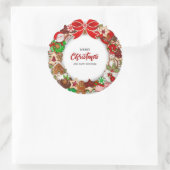 ステッカー&ラベルメリークリスマス ラウンドシール (バッグ)