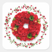 ステッカー、ラベル – バラ スクエアシール (正面)