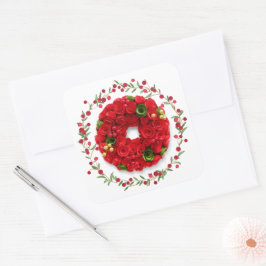 ステッカー、ラベル – バラ スクエアシール