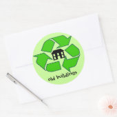 ステッカー – リサイクル – 古い建物 (封筒)