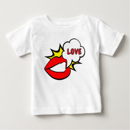 ステッカー - 口の吹き出し + あなたのテキストとアイデア 1 ベビーTシャツ