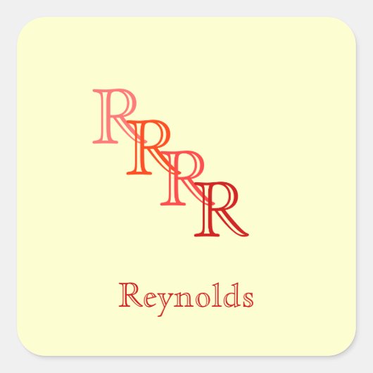 ステッカー – 名前2付きモノグラム (正面)