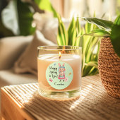 ステッカー、名前 | 3-in愛される幸せな春Ms Bunny ラウンドシール