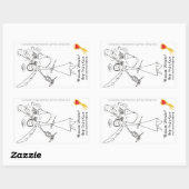 ステッカー、天国の心配#3 長方形シール (シート)