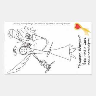 ステッカー、天国の心配#3 長方形シール