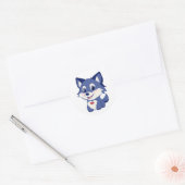 ステッカー、子犬 ラウンドシール (封筒)