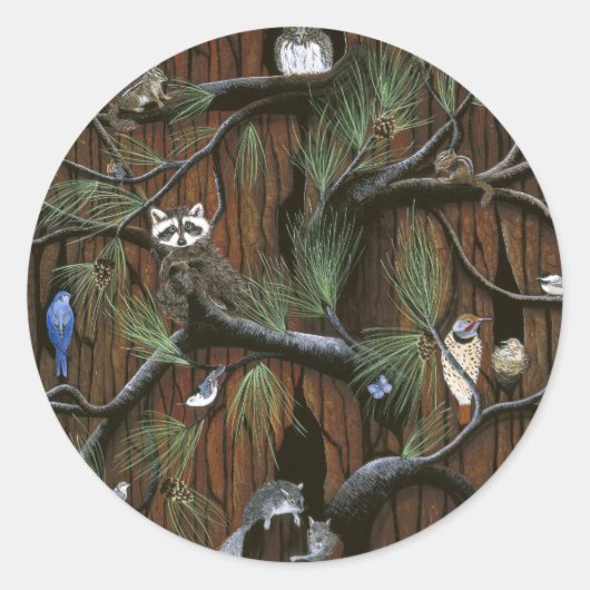 ステッカー「樹皮」 ラウンドシール (正面)