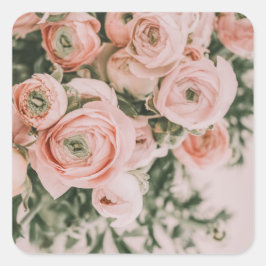 ステッカー：牡丹 スクエアシール
