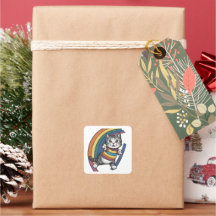 ステッカー。猫レインボー