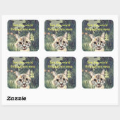 ステッカー:「目で世界を見る」猫 スクエアシール (シート)