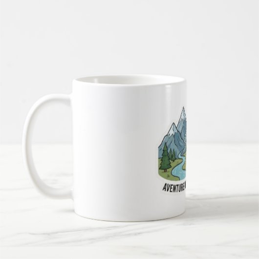 ステッカー 自然と山々を探索 コーヒーマグカップ (左)