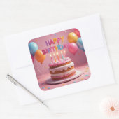 ステッカー（誕生日パーティー） スクエアシール (封筒)