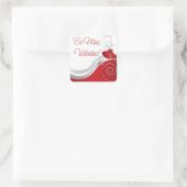 ステッカー – 赤いハートシルバーライニング (バッグ)