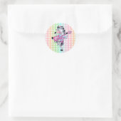 ステッカー/踊りゼブラと水玉模様 ラウンドシール (バッグ)