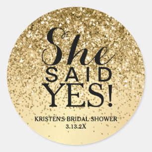 ステッカー – 金ゴールドグリッター彼女が言ったYes