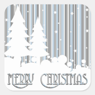 ステッカー – 青&グレー – 星&雪