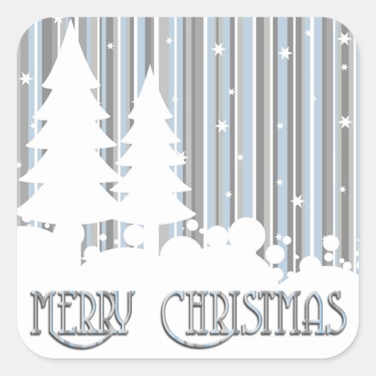 ステッカー – 青&グレー – 星&雪 (正面)