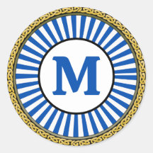 ステッカー – 青 – -パーソナライズされたイニシャルの追加