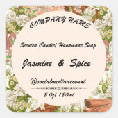 ステッカー#11ギフトろうそく石けんラベル編集可能カード スクエアシール (正面)