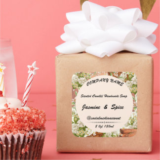 ステッカー#11ギフトろうそく石けんラベル編集可能カード スクエアシール