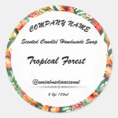 ステッカー、#9ギフトろうそく石けんラベル編集可能カード ラウンドシール (正面)