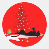 ステッカー – Black Lab Christmas – 赤 (正面)