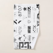 ステッカー[BLK/GRY] バスタオルセット (ハンドタオル)