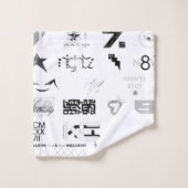 ステッカー[BLK/GRY] バスタオルセット (ウォッシュタオル)