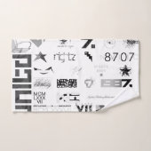 ステッカー[BLK/GRY] バスタオルセット (ハンドタオル)